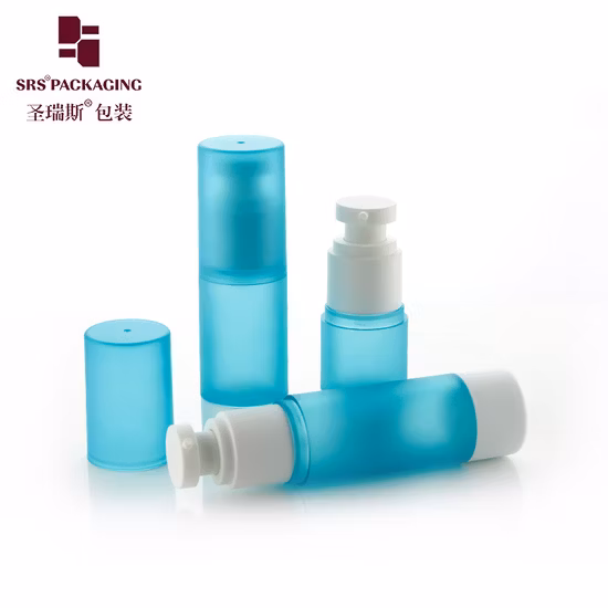 15ml 30ml 40ml 50ml 80ml 100ml 120ml Pintura Loción privada de aire vacía de la botella del color azul del lago